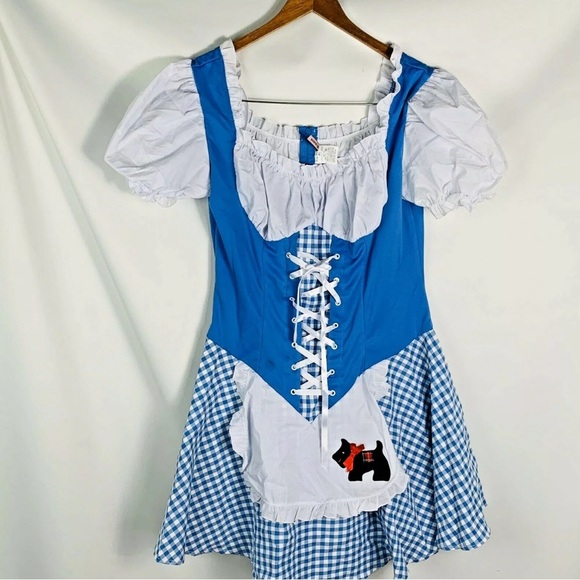 Dorothy Wizard of Oz women’s Halloween costume cosplay XL blue white check - Picture 1 of 1